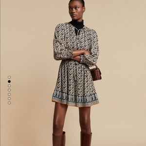 MANGO elastic waist black dress